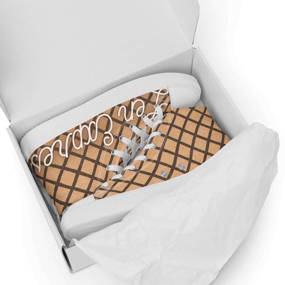 ZEN EXP - “Vanilla Wafer” Women’s high top canvas shoes