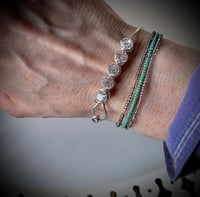 Image 1 of "Stellar" All Silver Button Bracelet