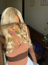 Image 4 of PLATINUM BLONDE 22 inch 9x6 LACE CLOSURE WIG with BANGS