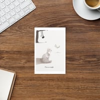 Illustration Chat "dans un souffle" carte postale, carte à message, idée cadeau