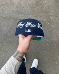 Image 4 of  GREEN BRIM “By Any Means Necessary “ CUSTOM FITTED CAP