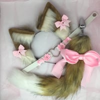 Brown / pink Kitten petplay set 