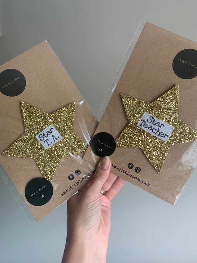 'Star Teacher' or 'Star TA' Glitter Fridge Magnet
