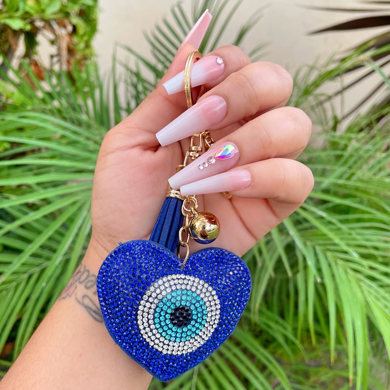 Evil Eye Heart Keychain Image 3