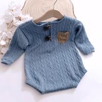 Image 1 of Photoshooting boys bodysuit |  Ari | dusty blue | 12-15 months | 18-24 months