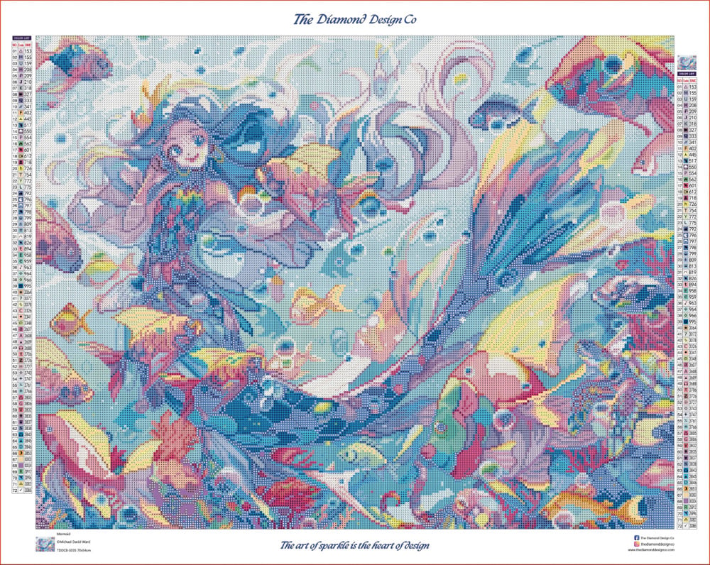 Mermaid Full Size Diamond Painting by Michael David Ward | The