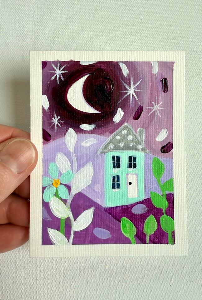 Moonlight Magic. Original mini painting