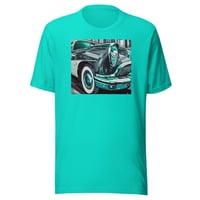Image 1 of ArtxAdrienne "Artful Chevy Car" Unisex Tee - Teal Hue