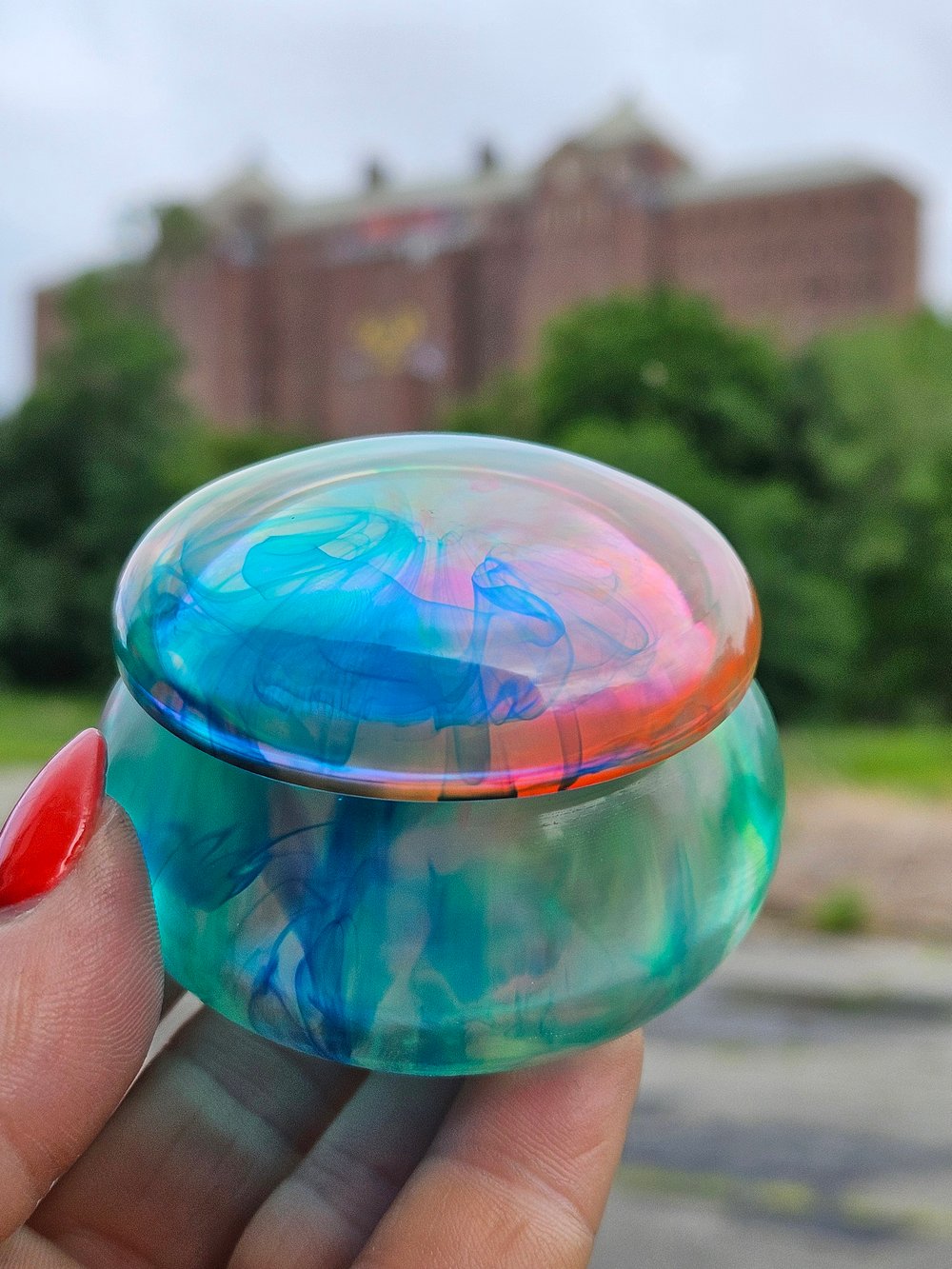 Image of Tye Dye Smol Round Box