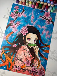 Image 2 of Nezuko mit Kirschblüten