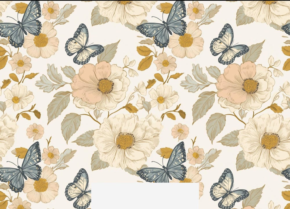 Image of vintage bloom butterfly