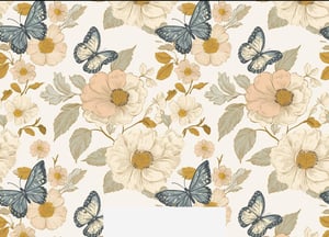 Image of vintage bloom butterfly