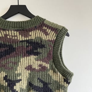 Image of LL Bean Made in England Wool Camouflage Vest