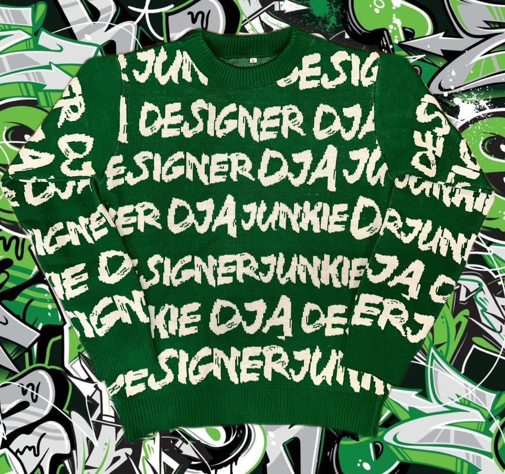 Image of Graffiti Print Crew Neck ( Green )