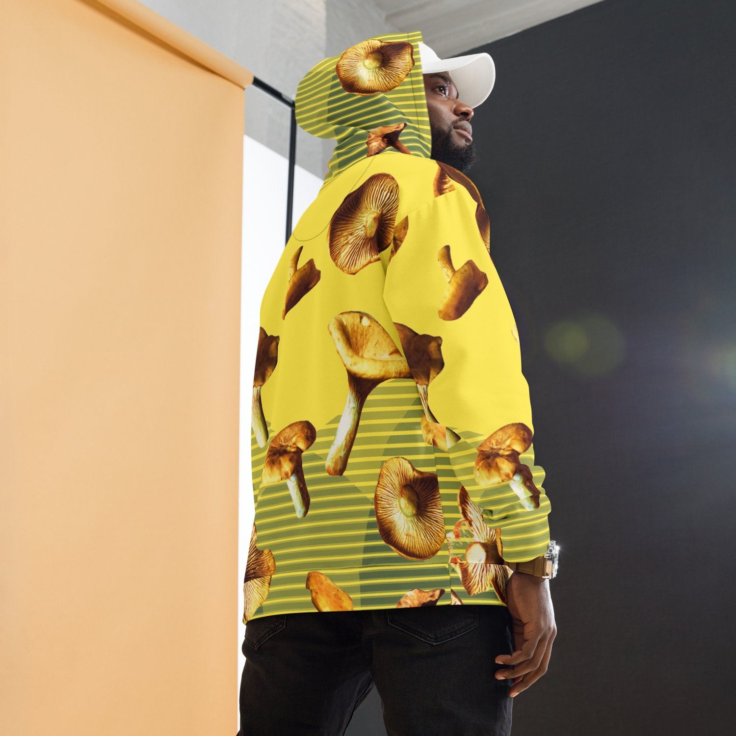Image of Yellow Shroomie - All Over Print - Unisex Pullover Hoodie