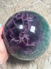 Image 14 of XXL 20LB RAINBOW FLUORITE SPHERE -CHINA- A