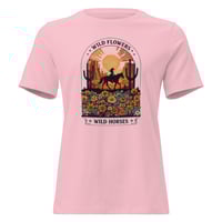 Image 3 of Women's Relaxed T-Shirt, Wildflowers, Wild Horses Western Graphic T-Shirt – Horse & Floral Tee