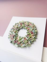 Image 1 of Embroidered Evergreen Wreath