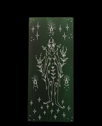 candlelit fae on wood panel