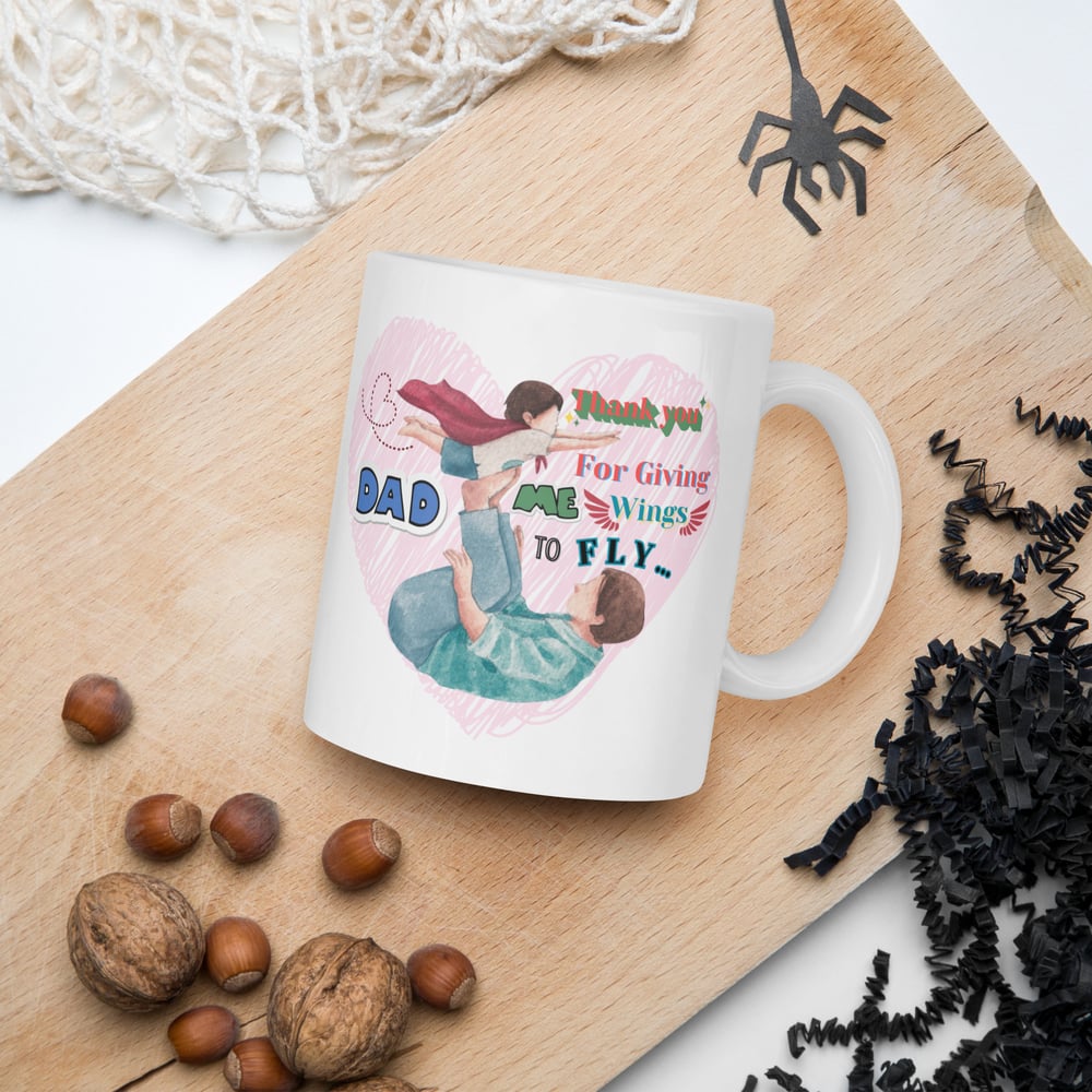 Image of "Thank you Dad" White glossy mug