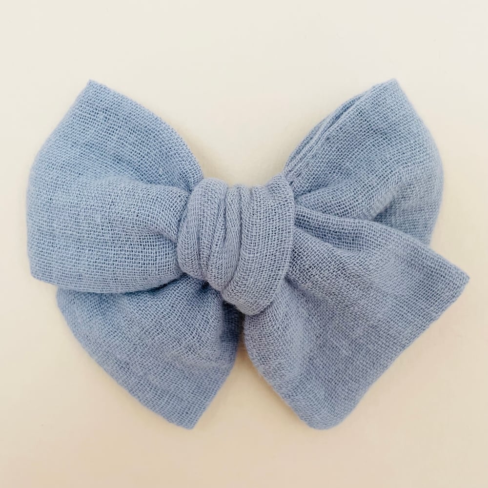 Image of Barrette Elise Double Gaze Bleu