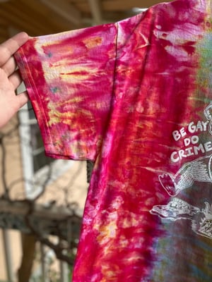 Image of XL Godzilla Be Gay Do Crime Tie Dye Shirt 11