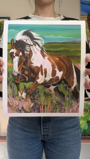 Horse Flowers Print