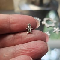 Image 5 of Gingerbread fine silver stud earrings