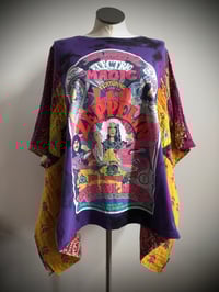 Image 2 of Upcycled “Led Zeppelin/Tour Poster” kantha quilt poncho