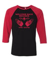 WBR BASEBALL TEE - Black w/ Red sleeves 