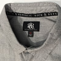Image 5 of Men’s Rock & Republic Gray Button Down Collard Long Sleeve Shirt