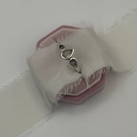 Image 2 of Rose Quartz & Tourmaline Trio Teardrop Ring