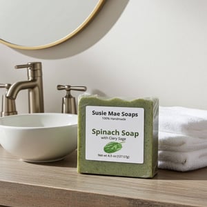 Image of Spinach Soap (with clary sage)
