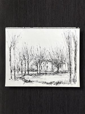 Image of VINTAGE DUTCH DRAWING: LANDSCAPE #11