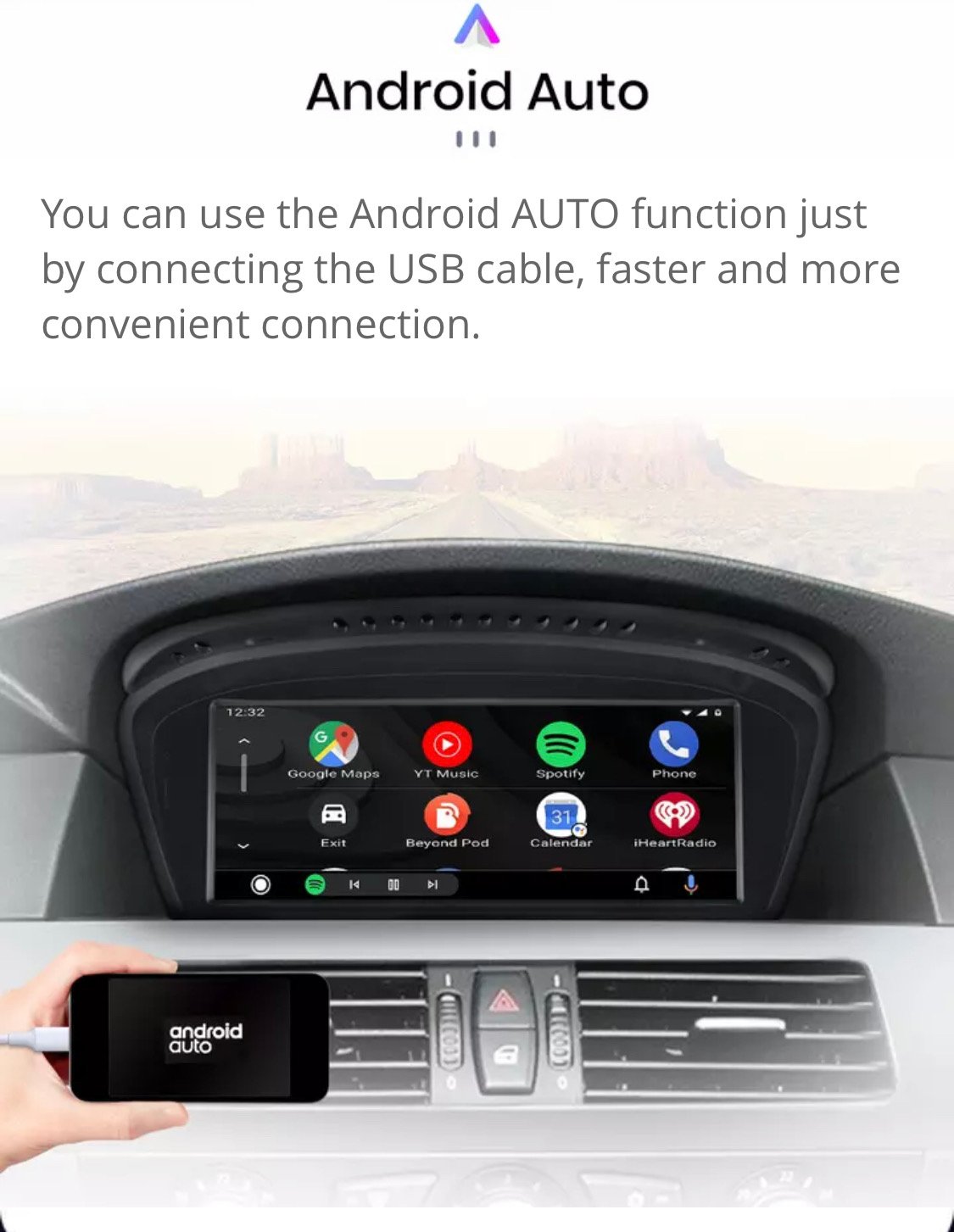 BMW 5/3 Series E60 E61 E63 E64 E90 E91 E92 E93 CARPLAY & ANDROID AUTO CAR  STEREO BLUETOOTH