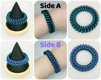 Image 1 of 2-in-1 Spooky Teal Reversible Elfbridge Stretch Bracelet