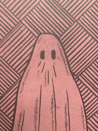 Image 3 of Limited Reprint - 'Haunt Me' Strawberry Colorway Blockprint