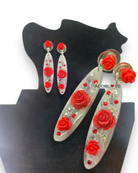 Red Roses Earrings 