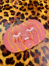 Image 1 of Pink Pumpkin Crying Heart Wall Hanging Rhinestoned