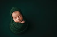 Evergreen Special Bonnet + wrap 