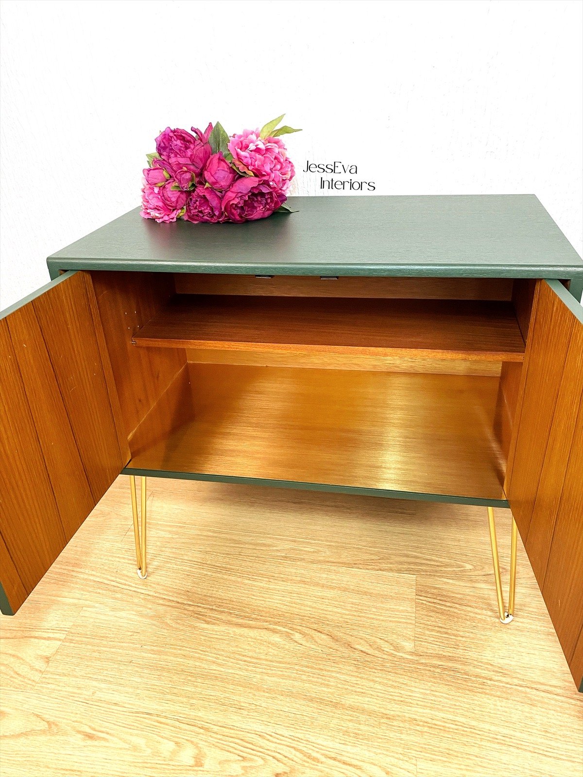 Upcycled Dark Green G Plan / Drinks / Record