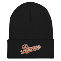Embroidered Orange Raven Cuffed Beanie
