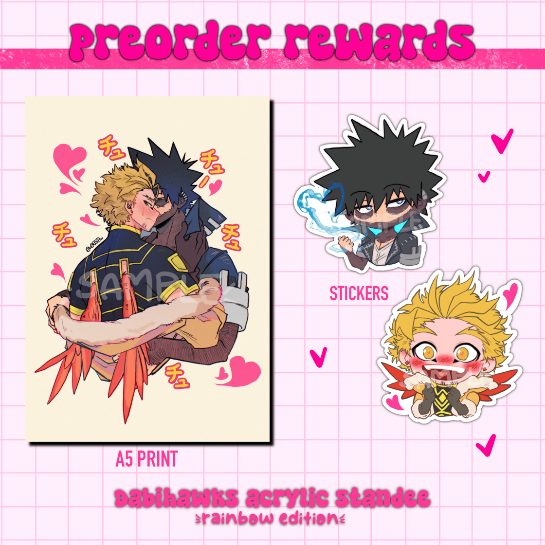 Image of [PREORDER] Dabihawks Acrylic Standee [Rainbow edition]