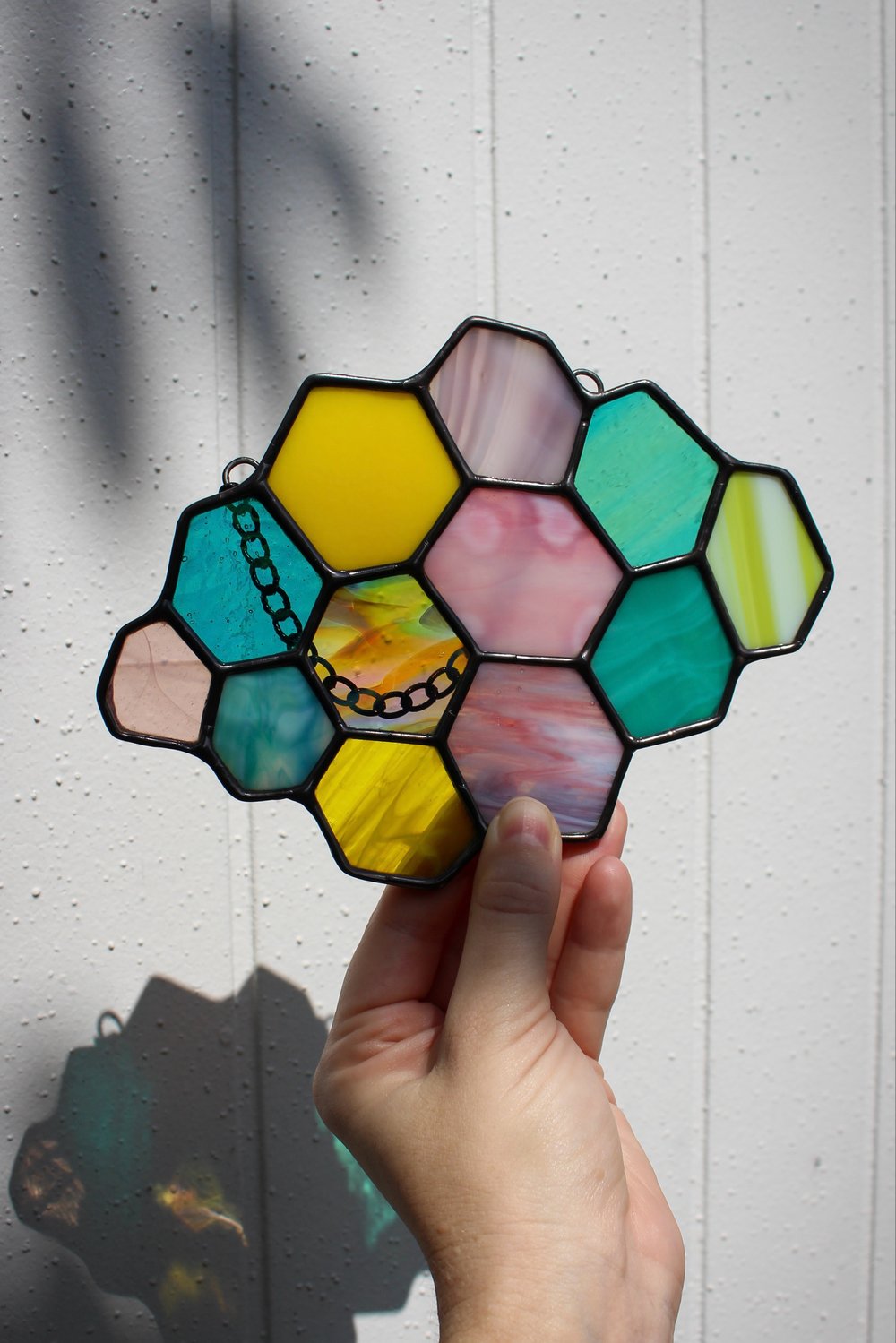 Image of Maximalist Honeycomb- Teal & Pink