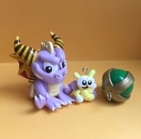 Image 1 of Purple Dragon Inspired Polymer Clay Charms
