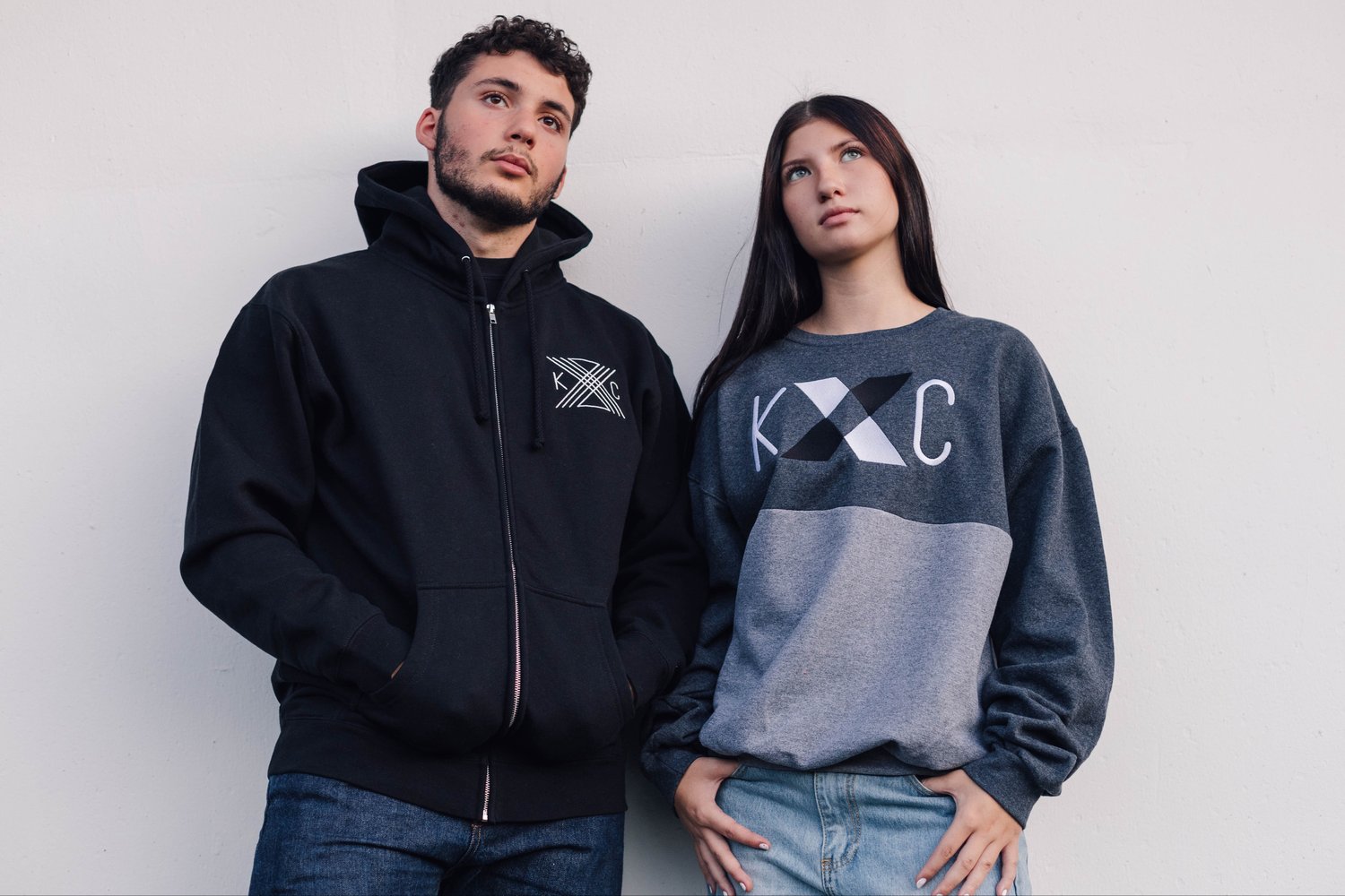 Image of CROSSING PATHS BLACK/WHITE/GREY SPLIT COLORBLOCK 