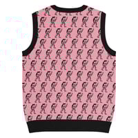 Image 13 of Eugene Teal - Frog with Knife Knit V-neck Vest - Pik and Black