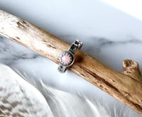 Image 1 of Handmade Steing Silver Celestial Starry Pink Opal Ring 925