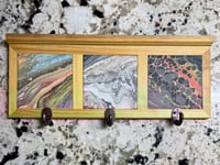 Image 1 of Wood Coat Rack with Poured Paint Details #110, 106 & 200