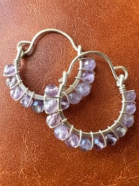 Image 2 of REVERIE — Amethyst Swing Hoop Earrings